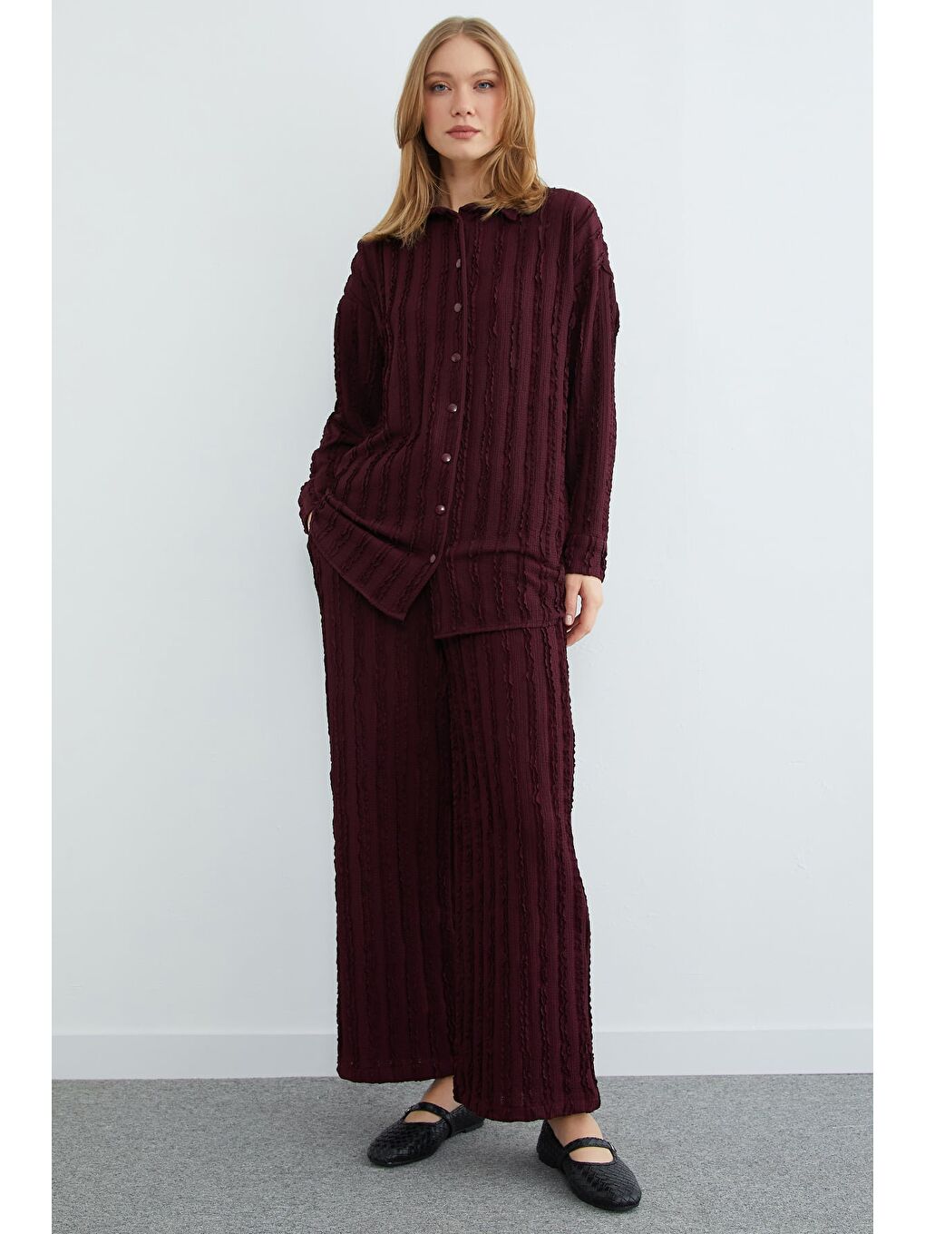 Mürdüm Fullamodest Krep Kumaş Salaş 2 Li Takım-3