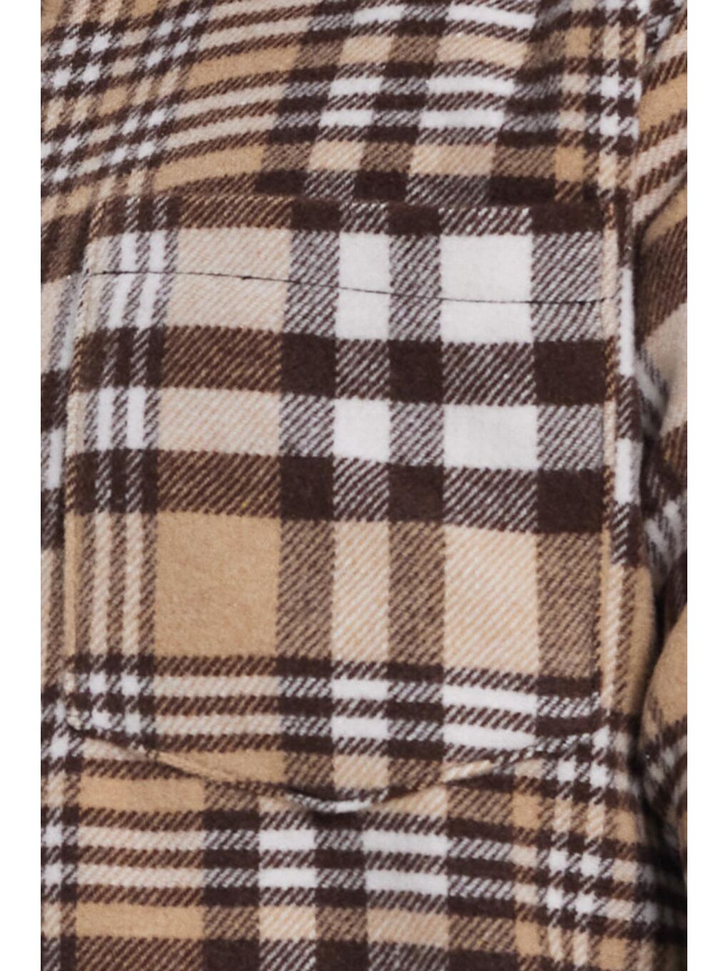 Kahverengi Erkek Regular Fit Rahat Kesim Kışlık Kareli Oduncu Gömlek-4