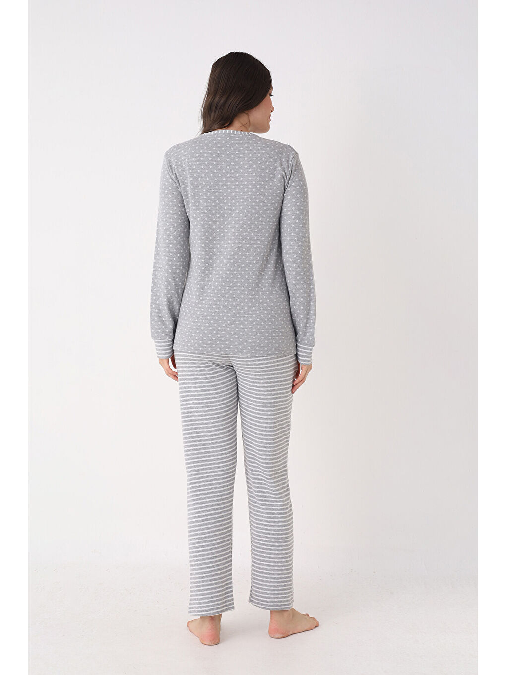 Gri Patlı Pijama Takımı-1