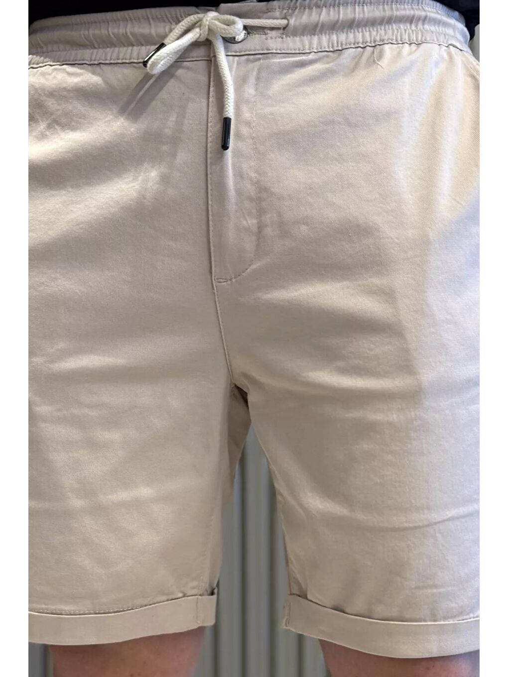 Bej Duble Paça Erkek Şort-3