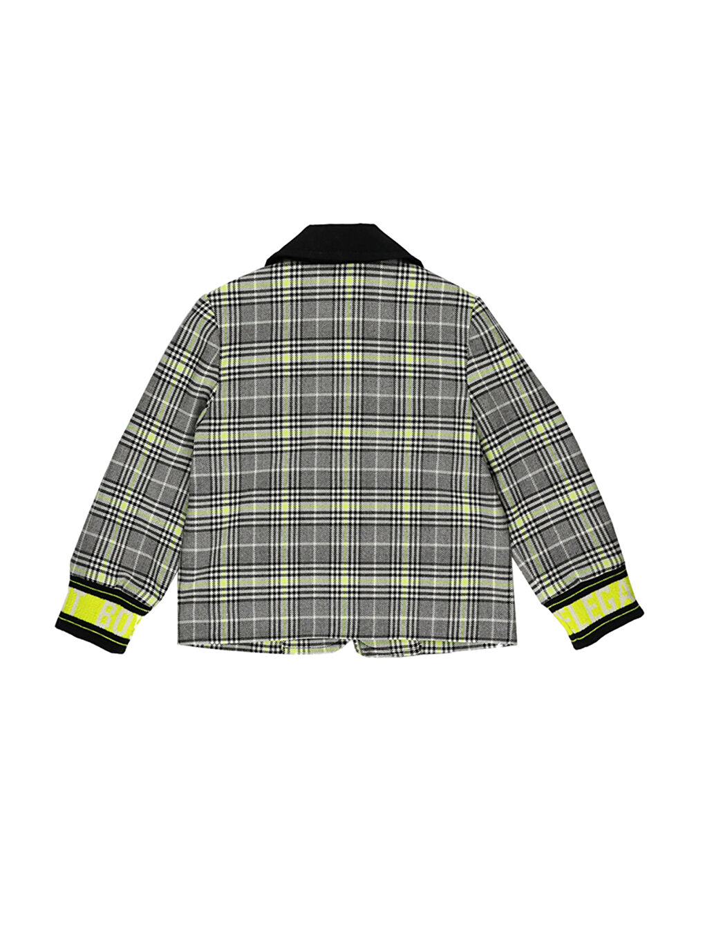 Erkek Bebek Ekose Desenli Siyah Ceket-1