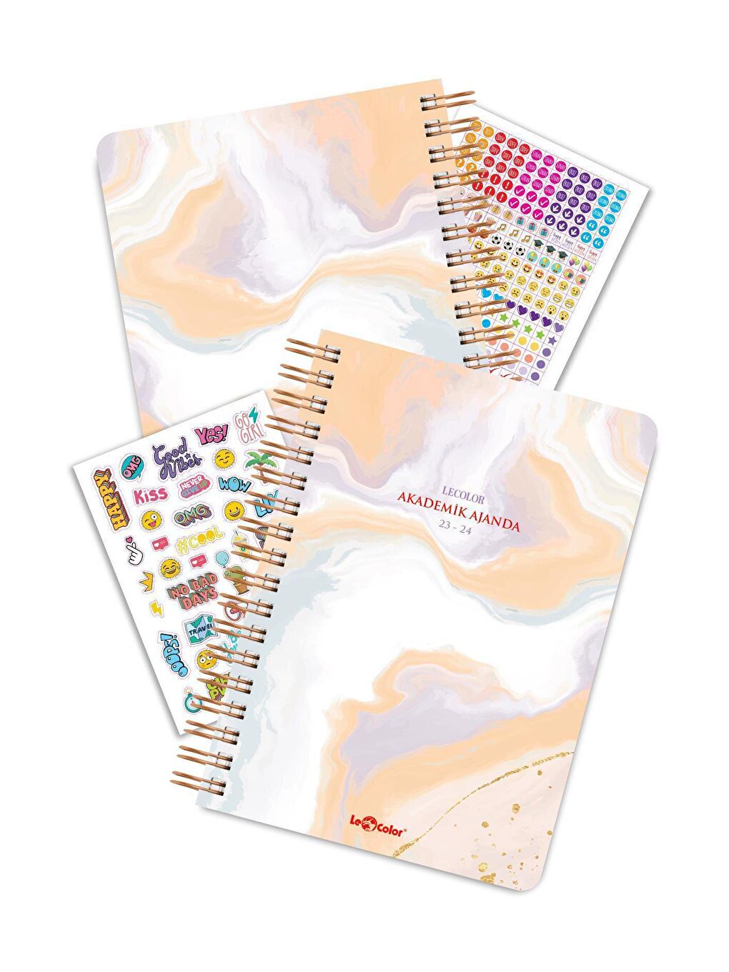 17 Aylık Akademik Ajanda 17x24 Spiralli 23/24 Stickerlı Cloudy-1