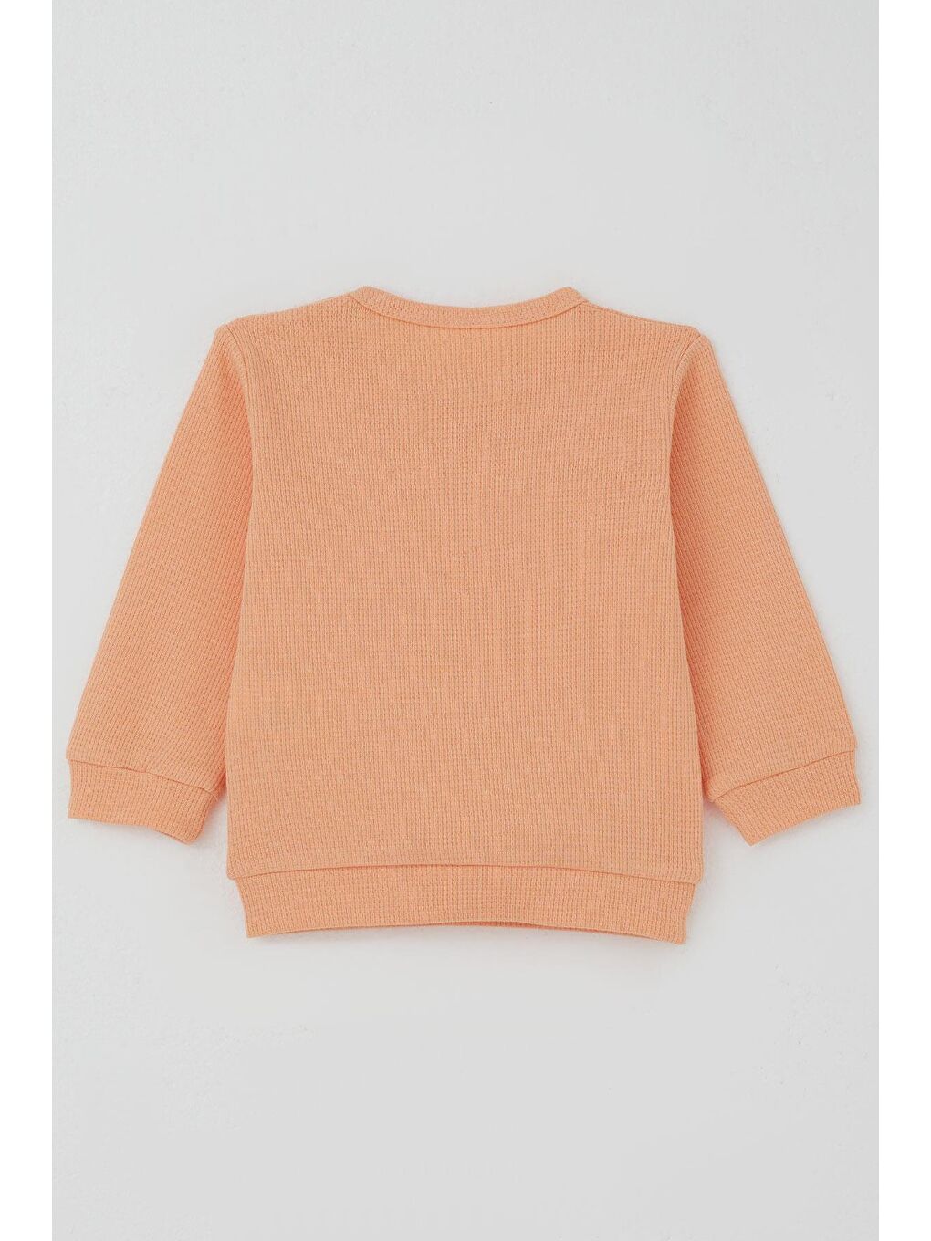 Pembe Kız Bebek Pijama Takımı Omuzdan Patlı Çiçek Baskı Armalı Somon (4 Ay-1 Yaş)-3