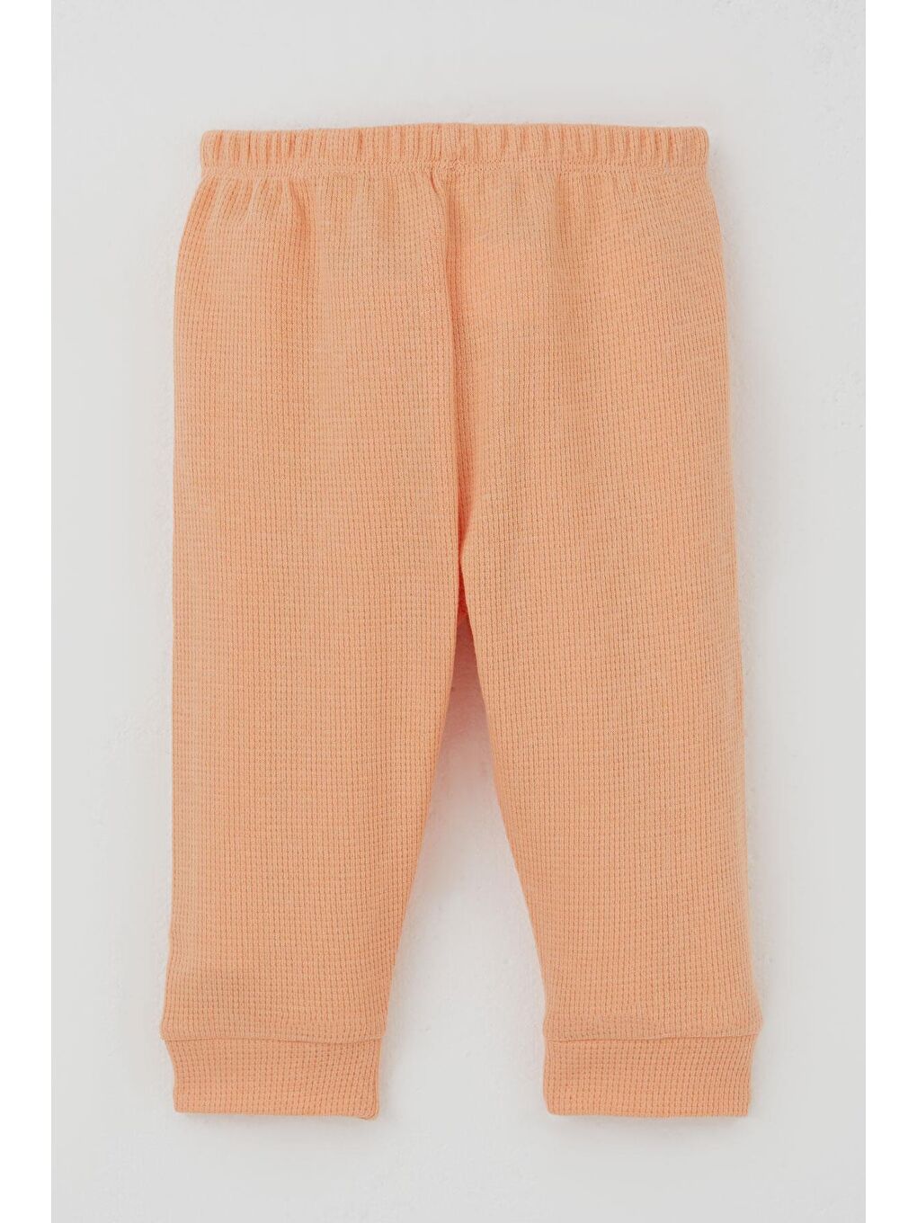 Pembe Kız Bebek Pijama Takımı Omuzdan Patlı Çiçek Baskı Armalı Somon (4 Ay-1 Yaş)-4