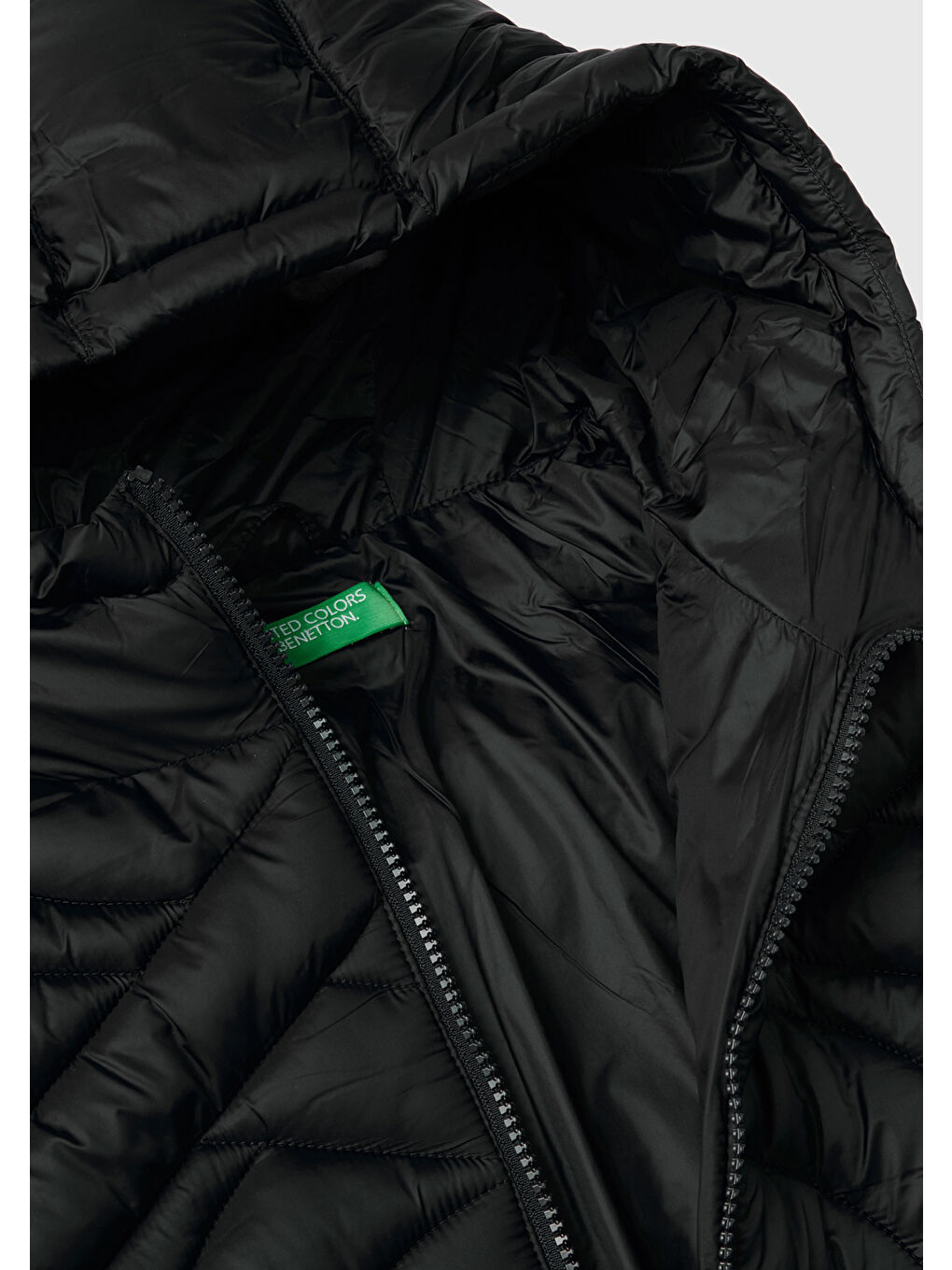 Erkek Çocuk Siyah  Logo İşlemeli Uzun Mont-2