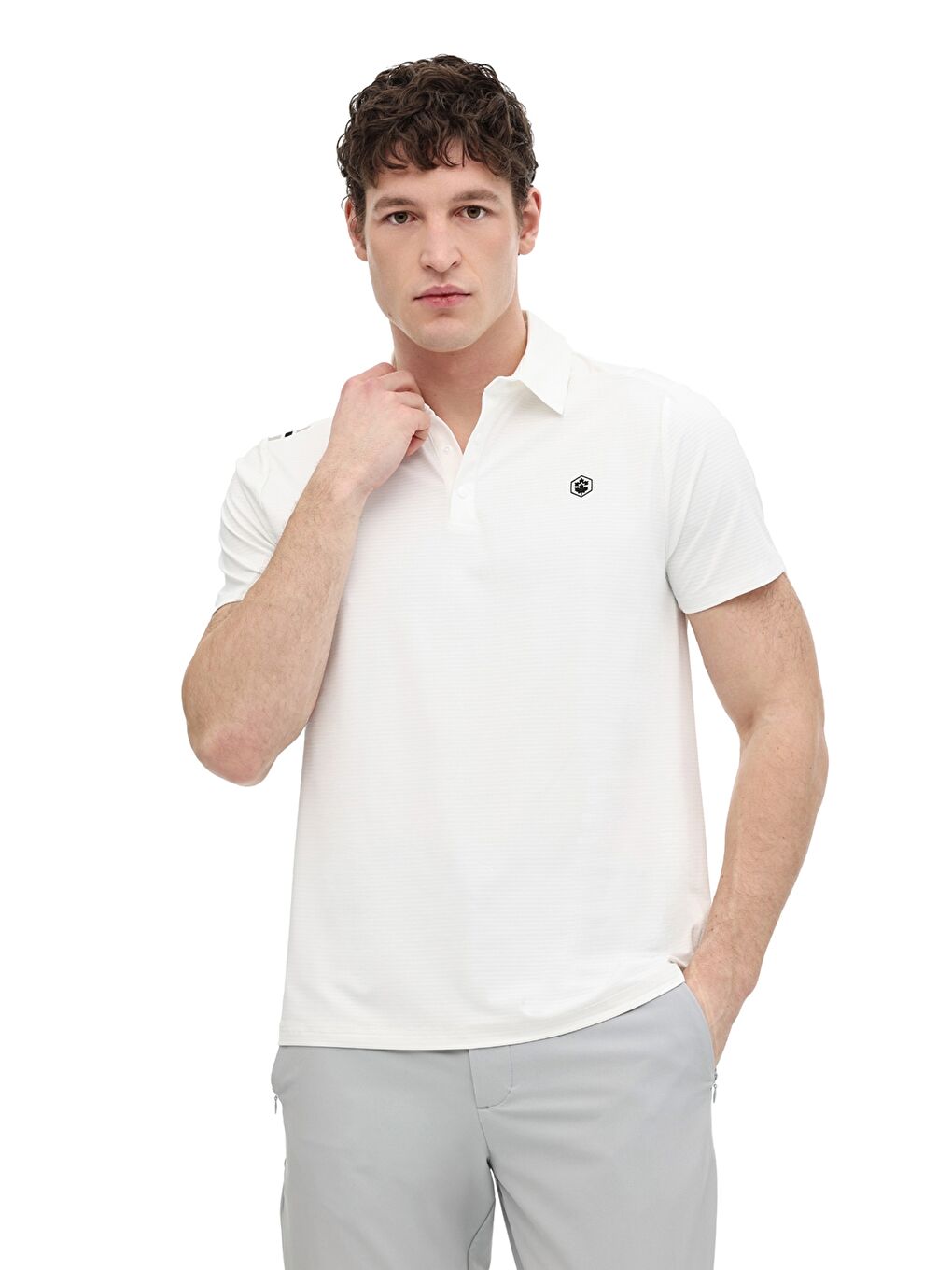 Beyaz ML FABIAN 12ELG1-009 6FX KIRIK BEYAZ Erkek Kısa Kol T-Shirt