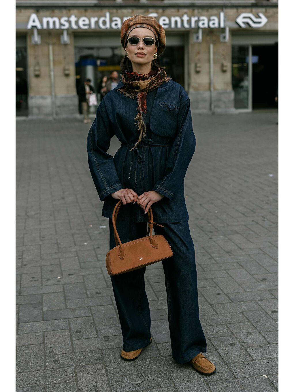 Cep Detaylı Denim Tunik Mavi