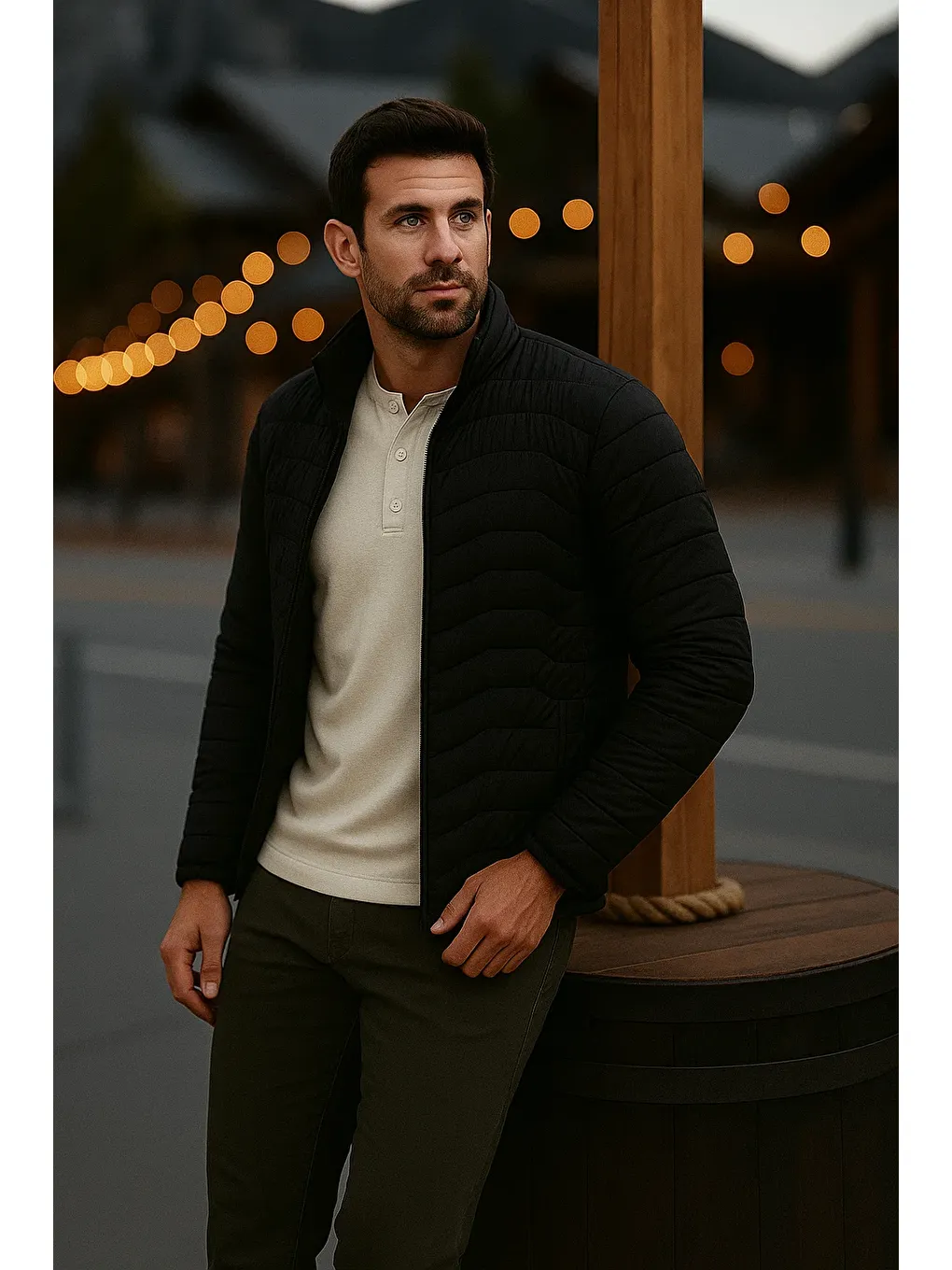 Erkek Trend Premium Siyah Şişme Mont-3