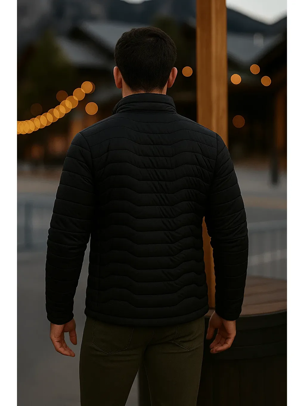 Erkek Trend Premium Siyah Şişme Mont-4