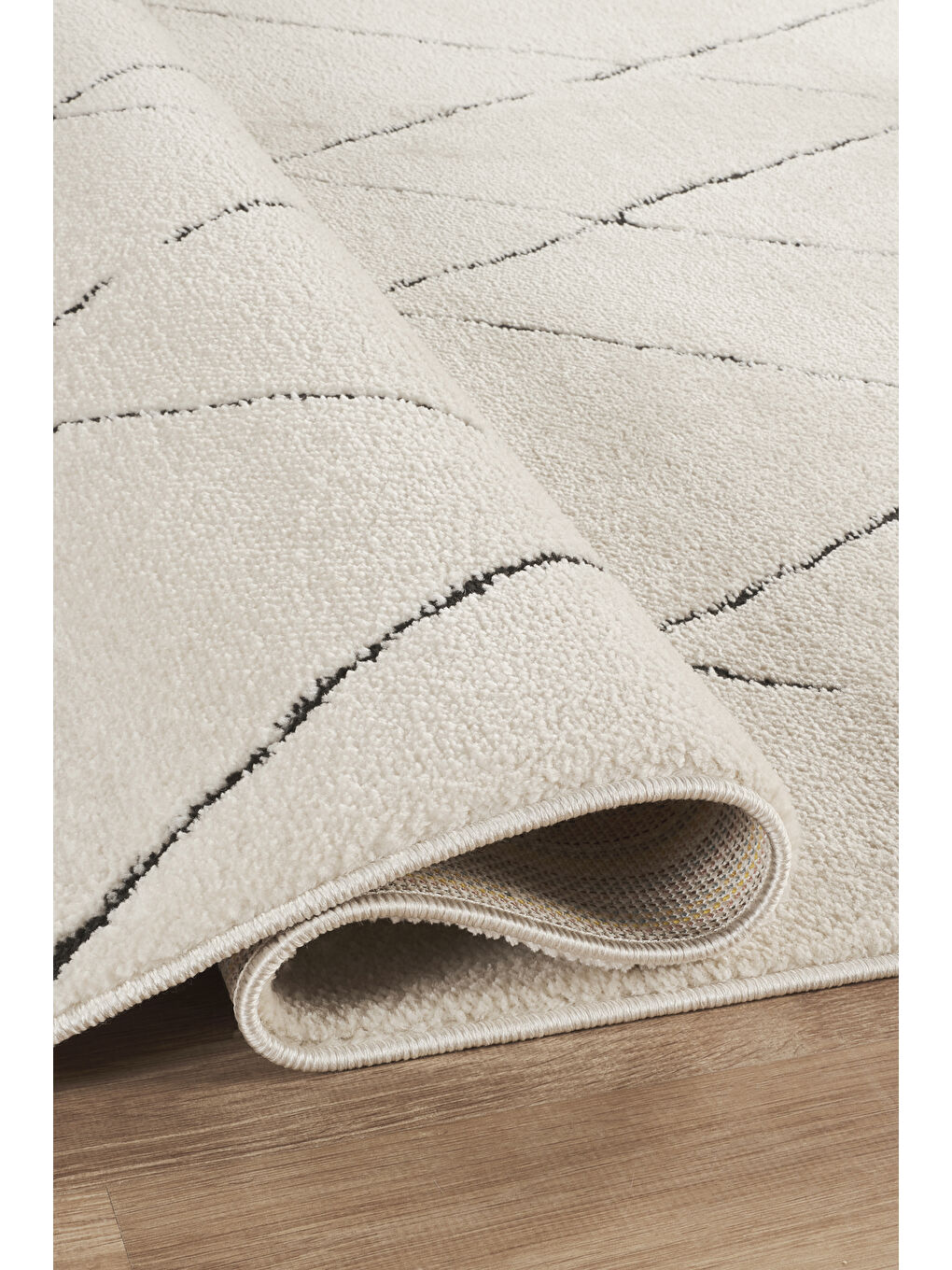 Ekru Konfor Jung 7186 Modern Dokuma Yumuşak Post Shaggy Halı-80x150-3