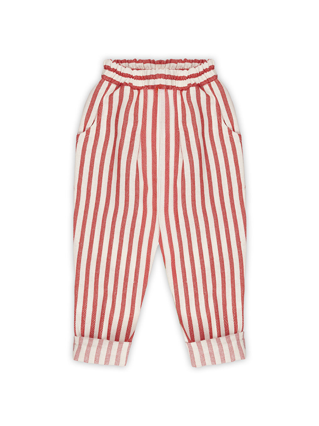 Carrot Pantolon Kırmızı Çizgili Keten-2