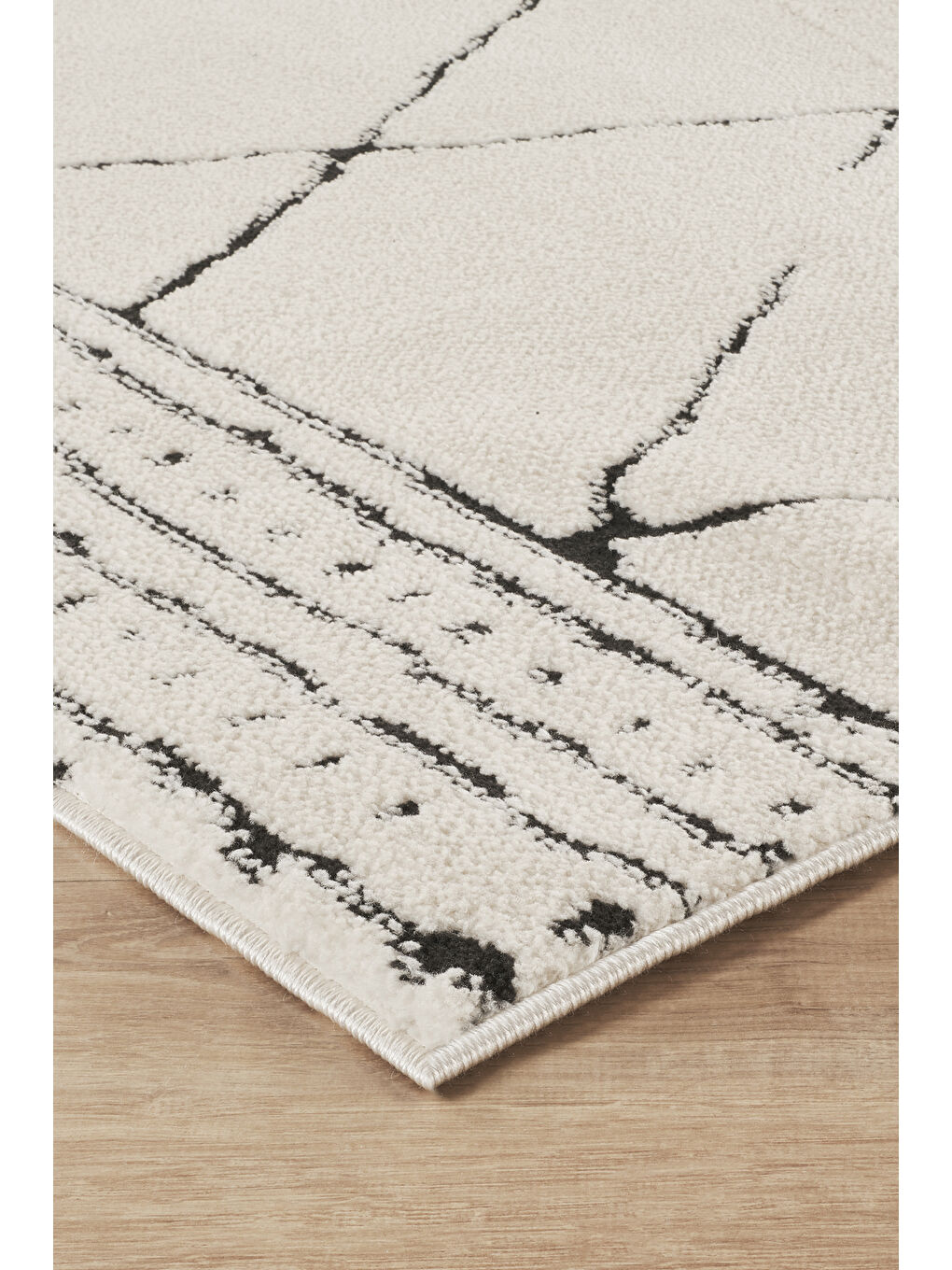 Ekru Konfor Jung 7186 Modern Dokuma Yumuşak Post Shaggy Halı-120x180-4