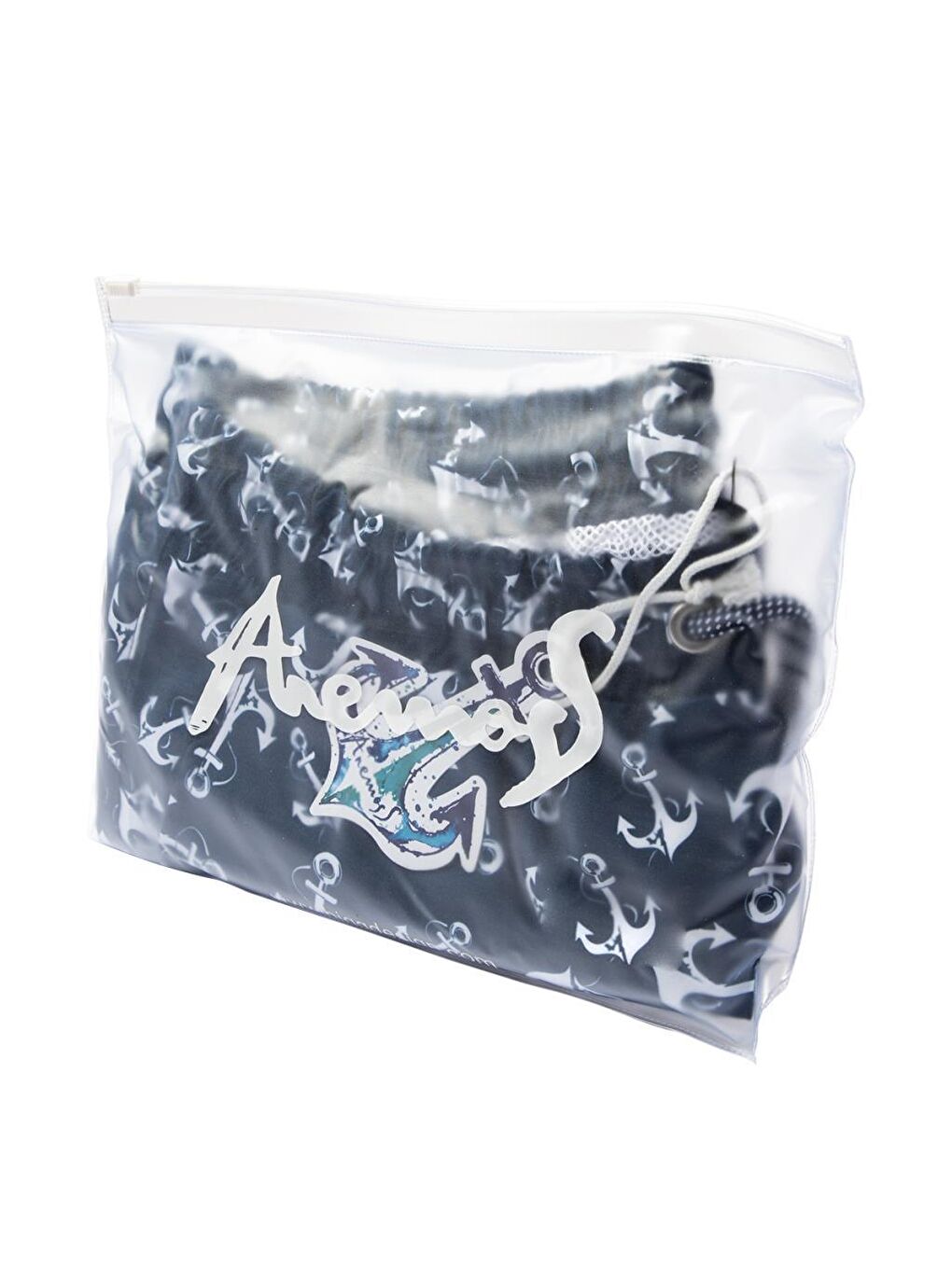 Karışık Çapa Lacivert Erkek Deniz Şort-2