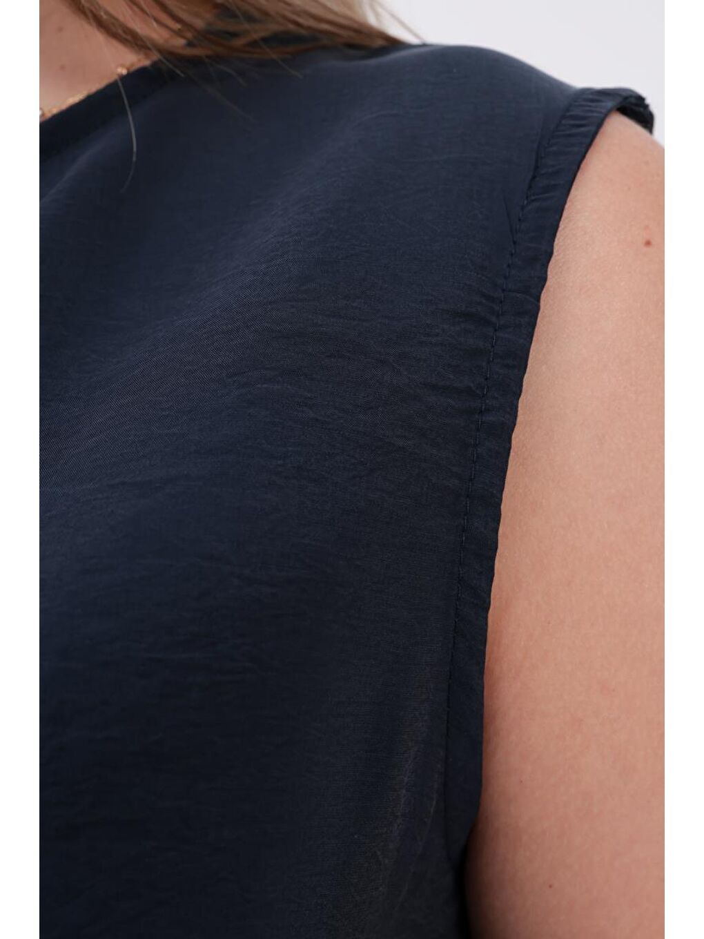 İndigo-Basic Sıfır Kol İçlik Tunik-4