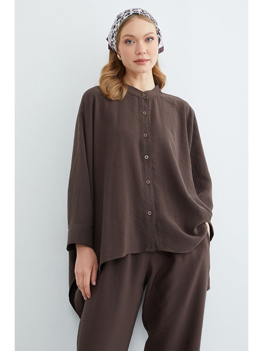 Kahverengi Yarasa Kol Düğmeli 2 Li Takım-1