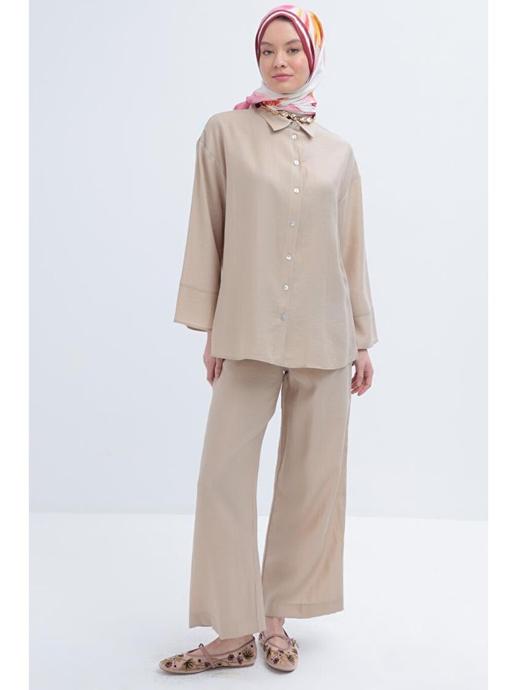 Bej-Pantolonlu Takım-1