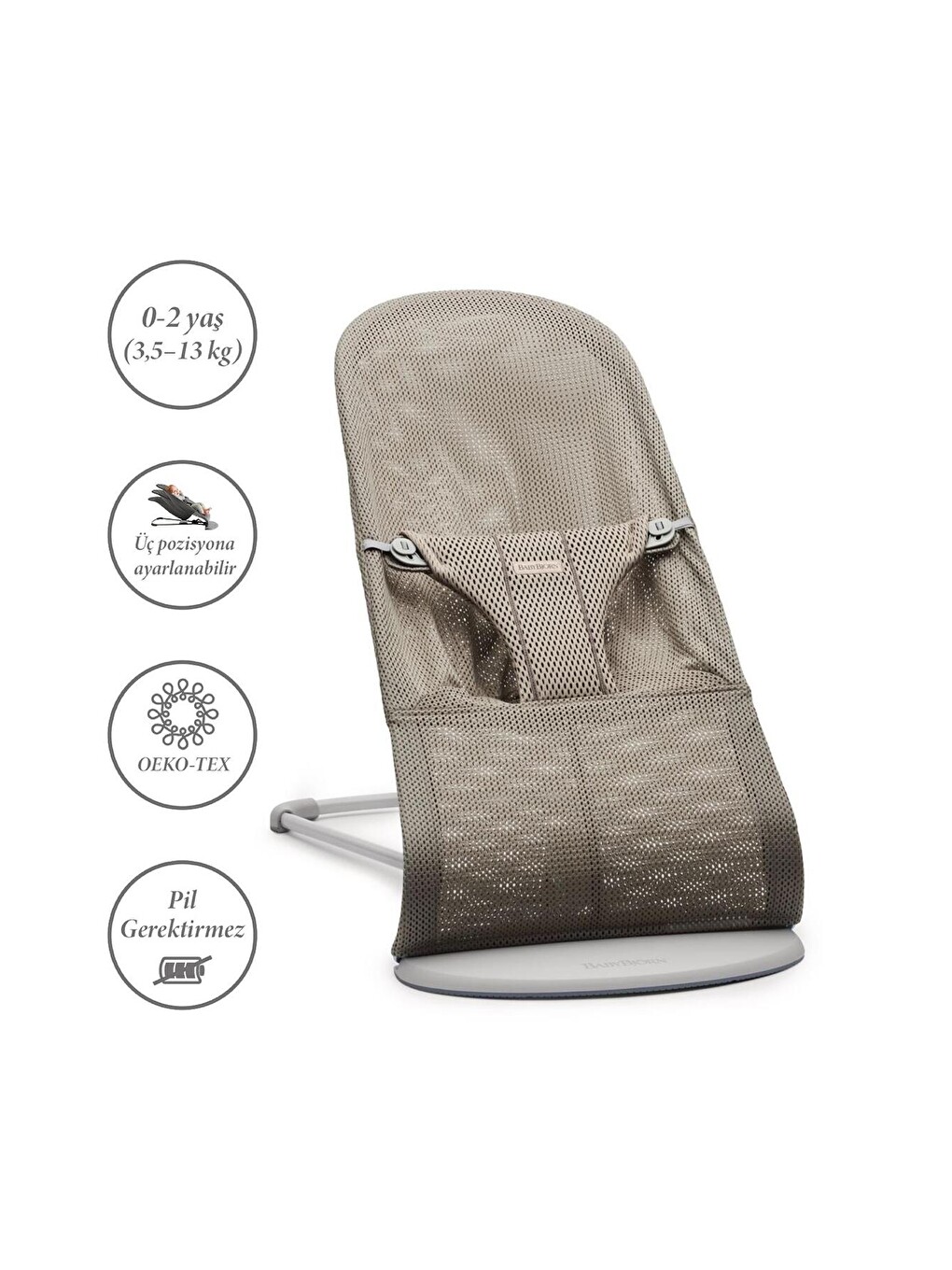 Pastel Oyuncaklı Bliss Ana Kucağı Mesh Grey Beige-1