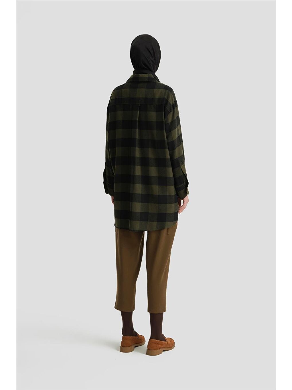 Kapaklı Cepli Oduncu Gömlek Ort3637 Yeşil-4