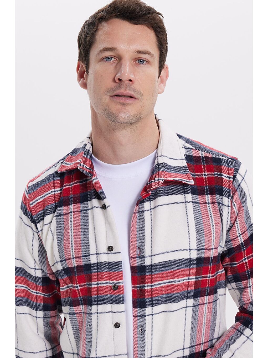 Karışık Erkek Slim Fit Dar Kesim Kareli Kışlık Oduncu Gömlek-1
