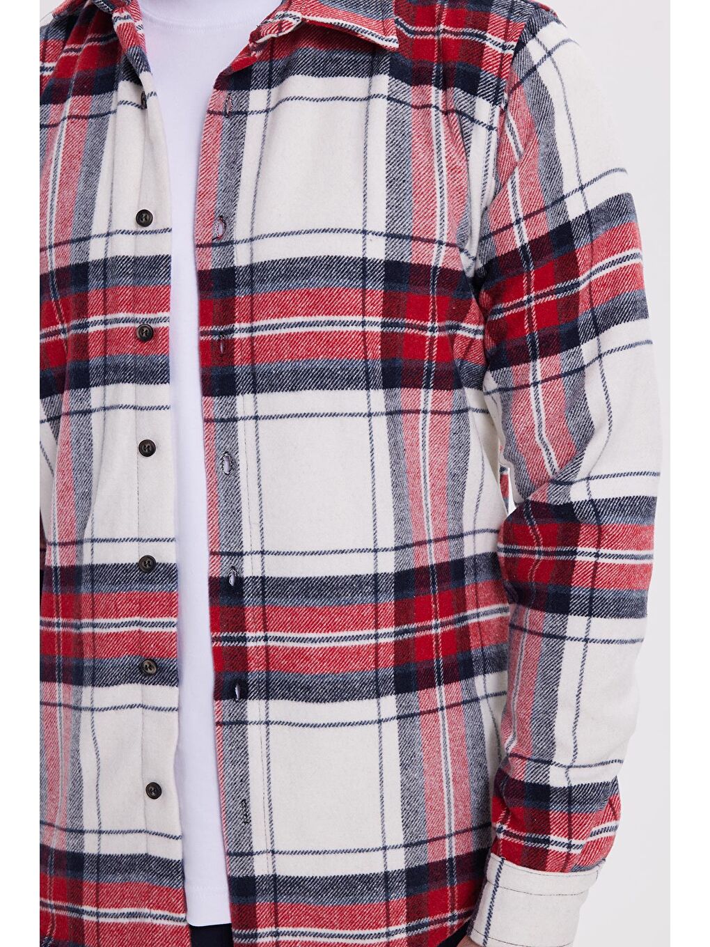 Karışık Erkek Slim Fit Dar Kesim Kareli Kışlık Oduncu Gömlek-2