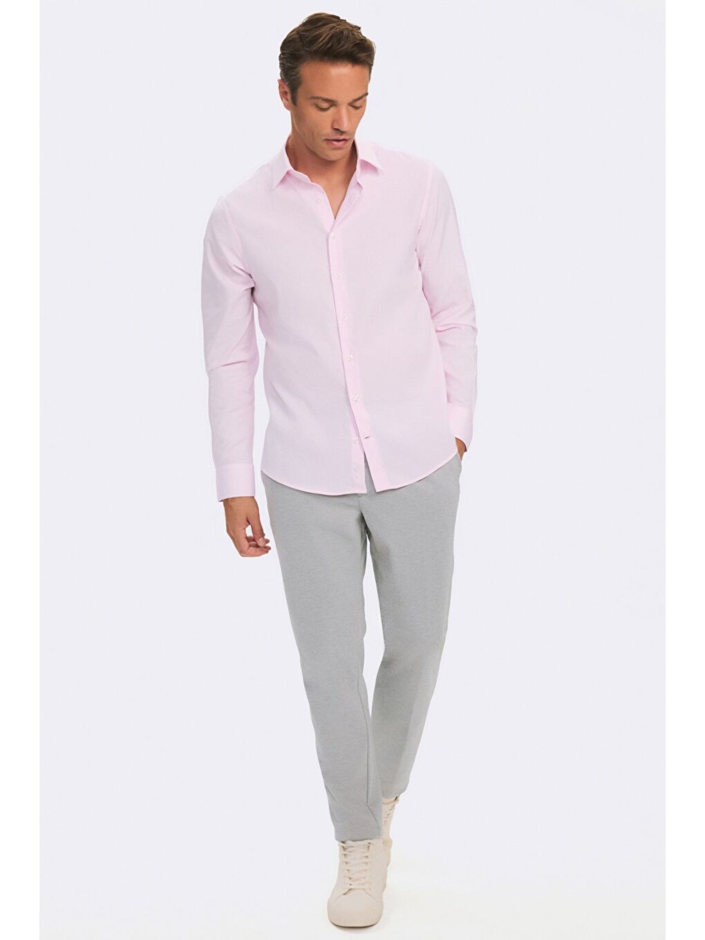 June Pembe Exclusıve Erkek  Slim Fit  Gömlek