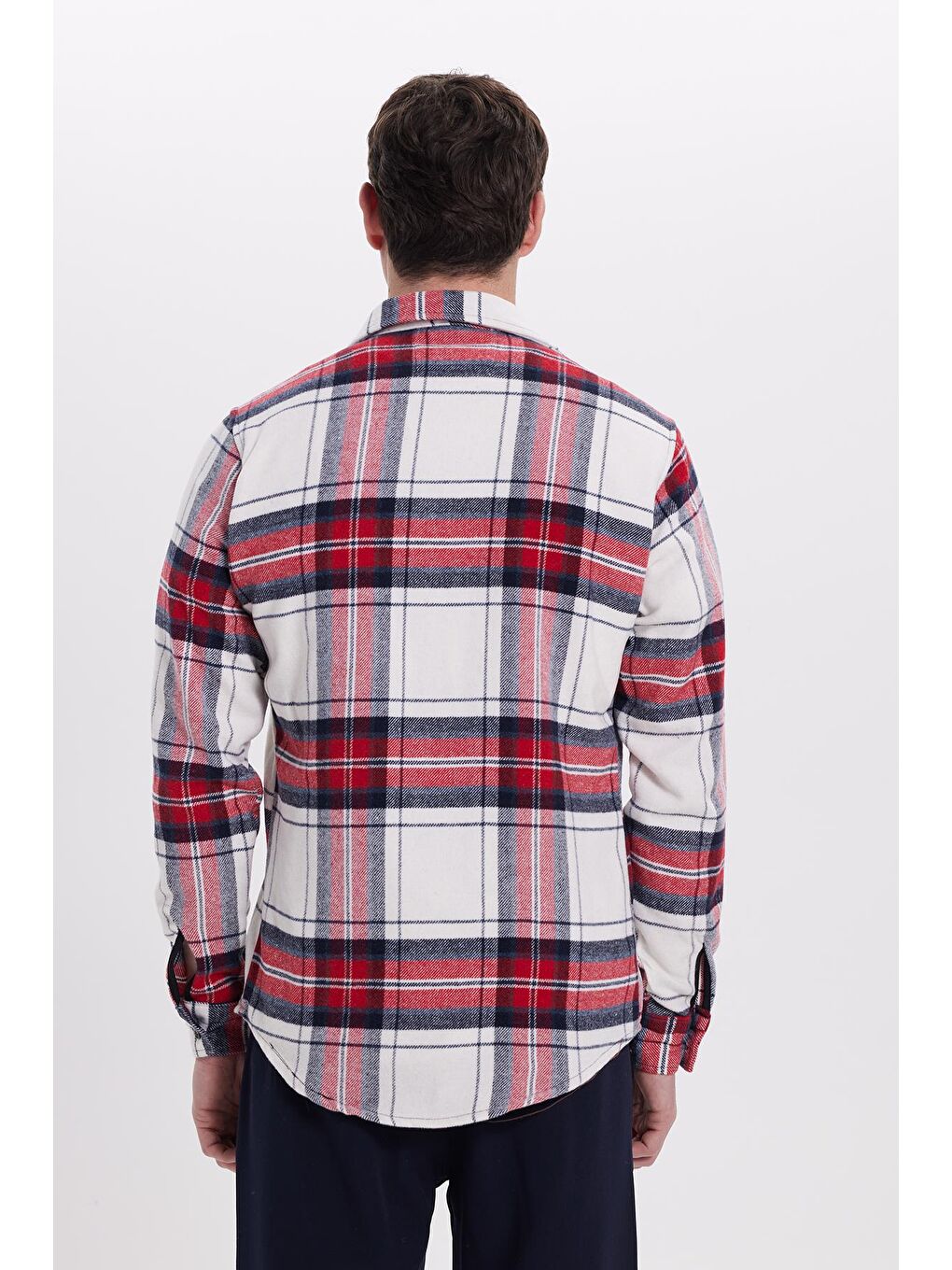 Karışık Erkek Slim Fit Dar Kesim Kareli Kışlık Oduncu Gömlek-6