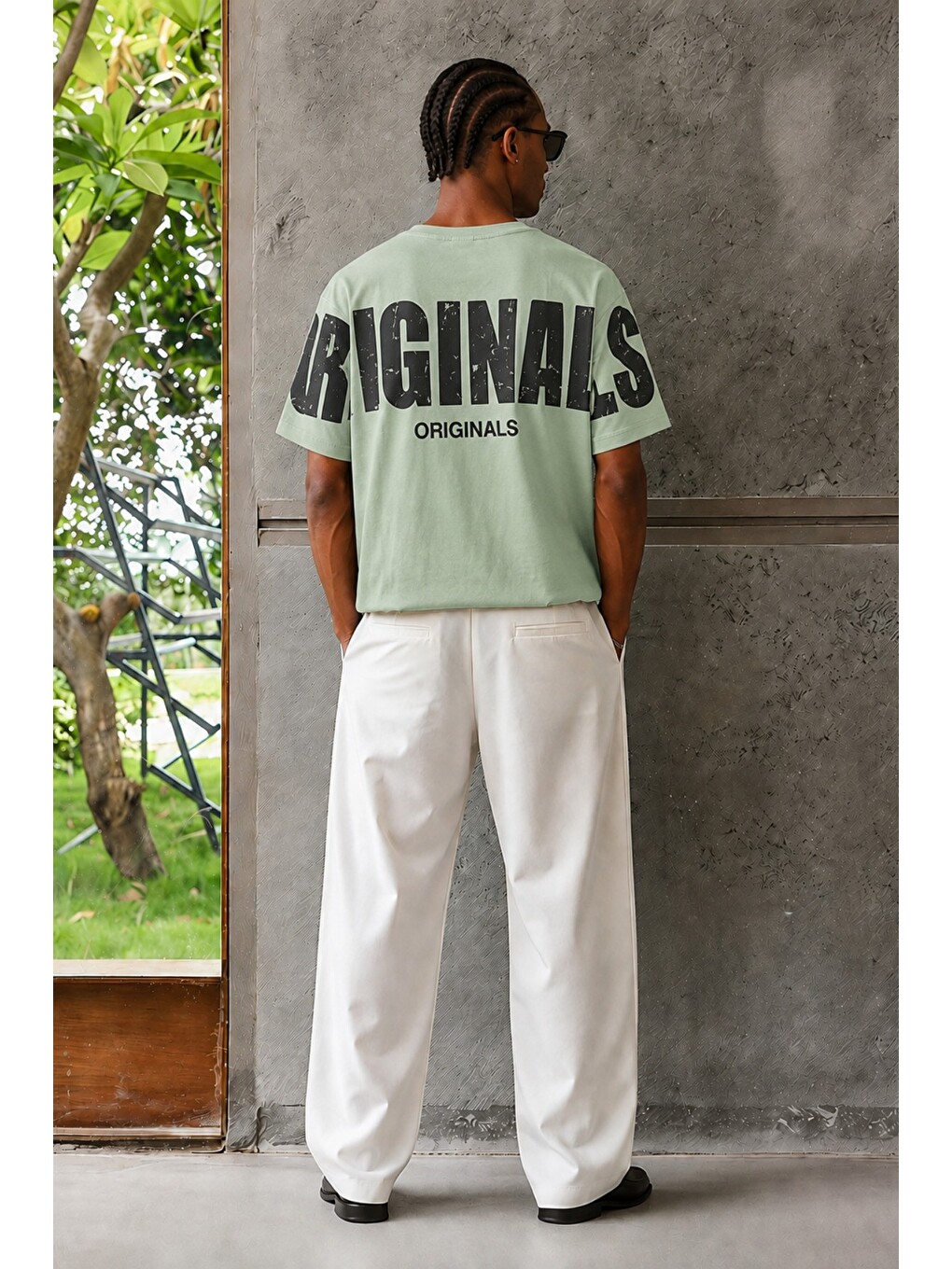 Yeşil Originals Baskılı Oversize Erkek Tişört – Süprem %100 Pamuk