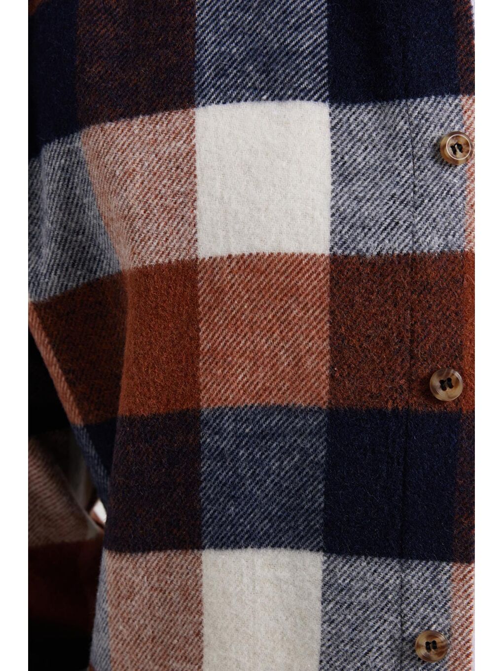 Kahverengi Erkek Slim Fit Dar Kesim Kareli Kışlık Oduncu Gömlek-4