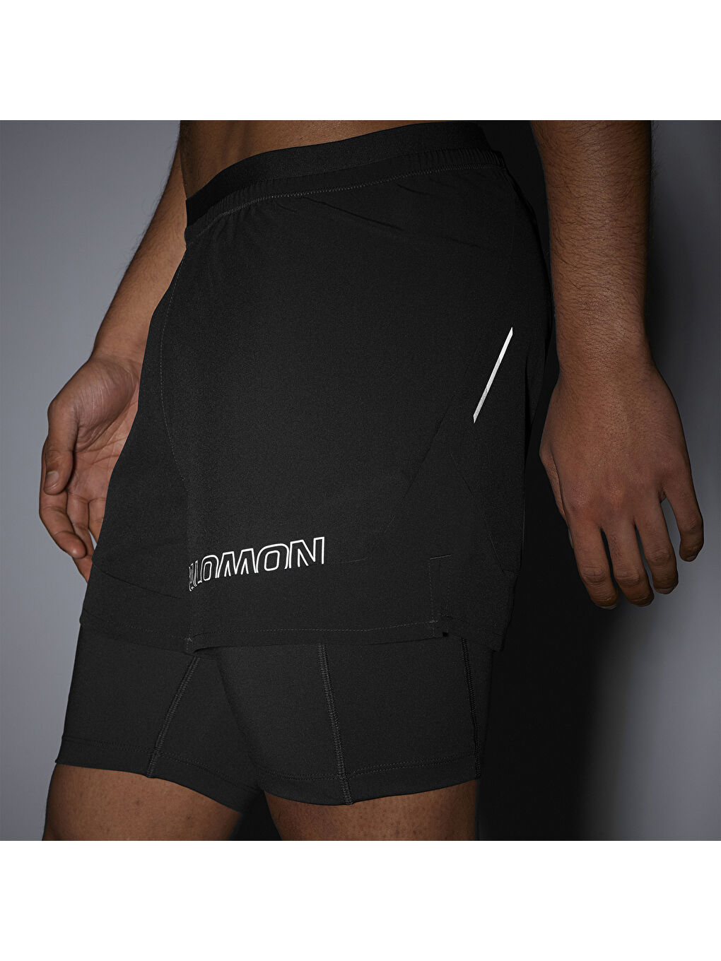 Cross 2in1 Shorts Erkek Siyah Koşu Şortu-2