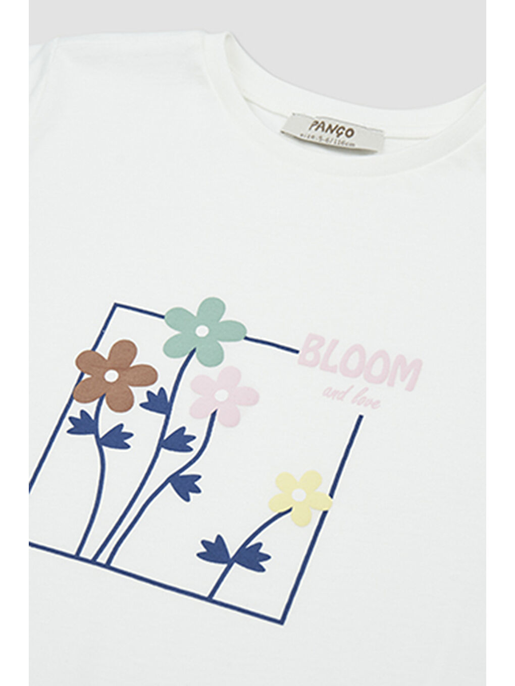 Kız Çocuk Çizgi Desenli Ekru Pijama Takımı-2