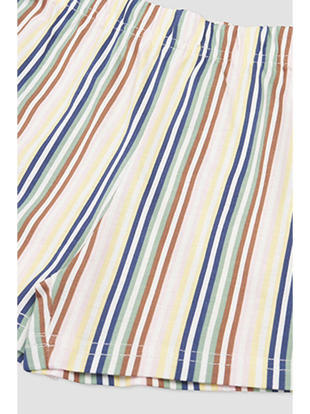 Kız Çocuk Çizgi Desenli Ekru Pijama Takımı-3