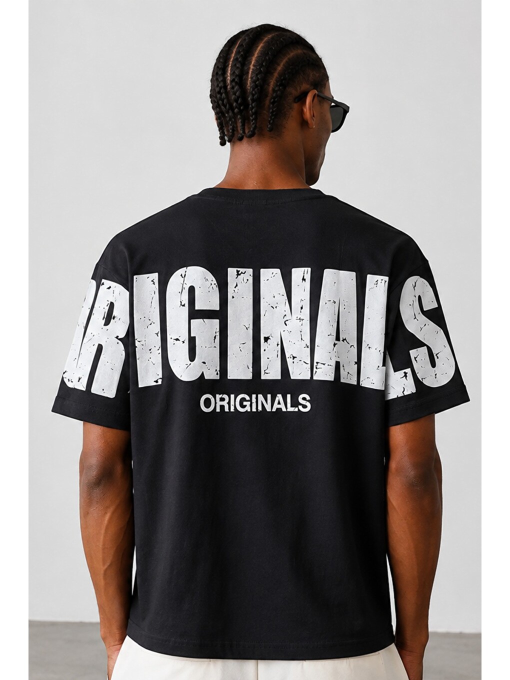 Siyah Originals Baskılı Oversize Erkek Tişört – Süprem %100 Pamuk-2
