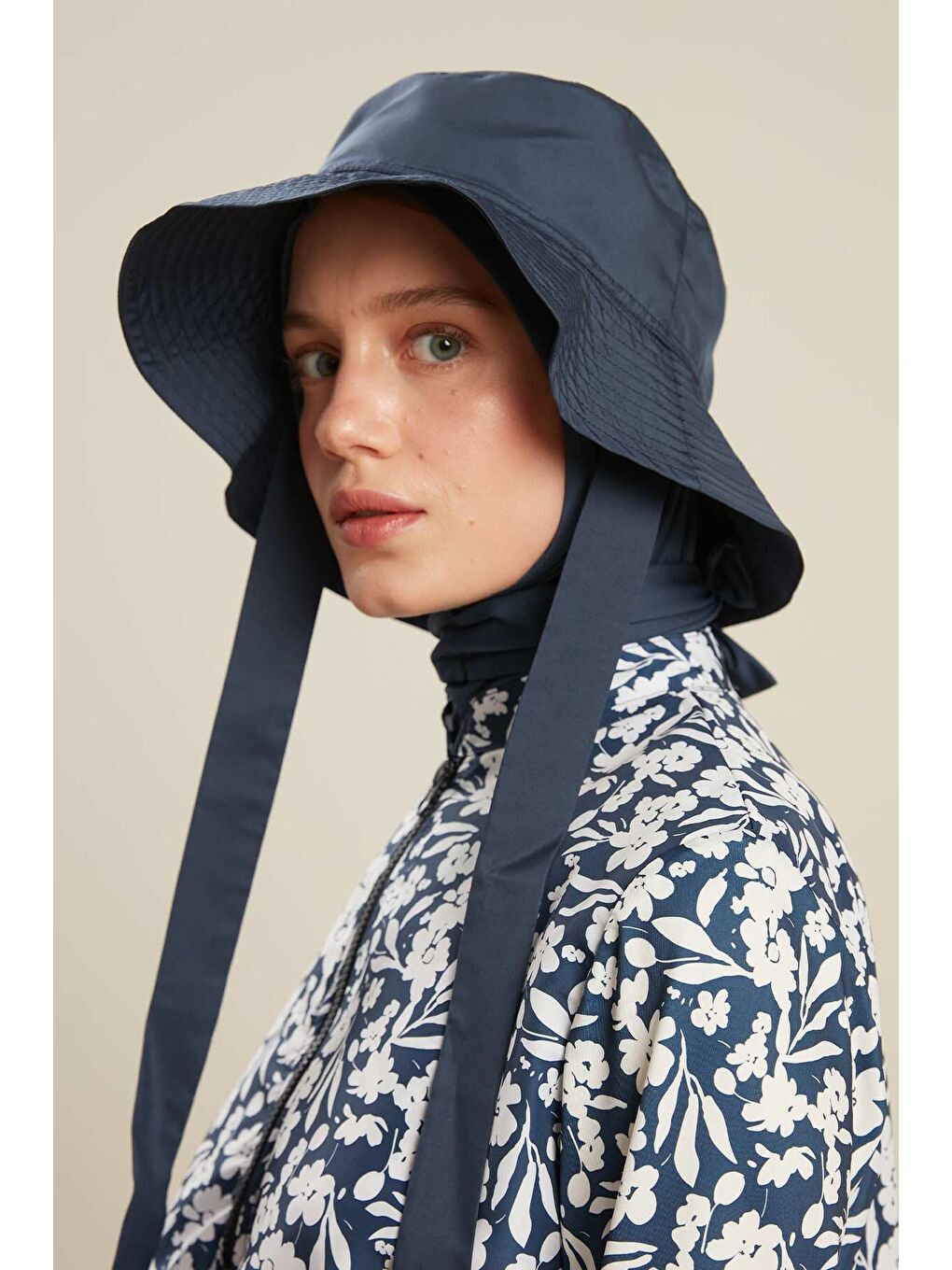 Bağlamalı Bucket Şapka Lacivert-2