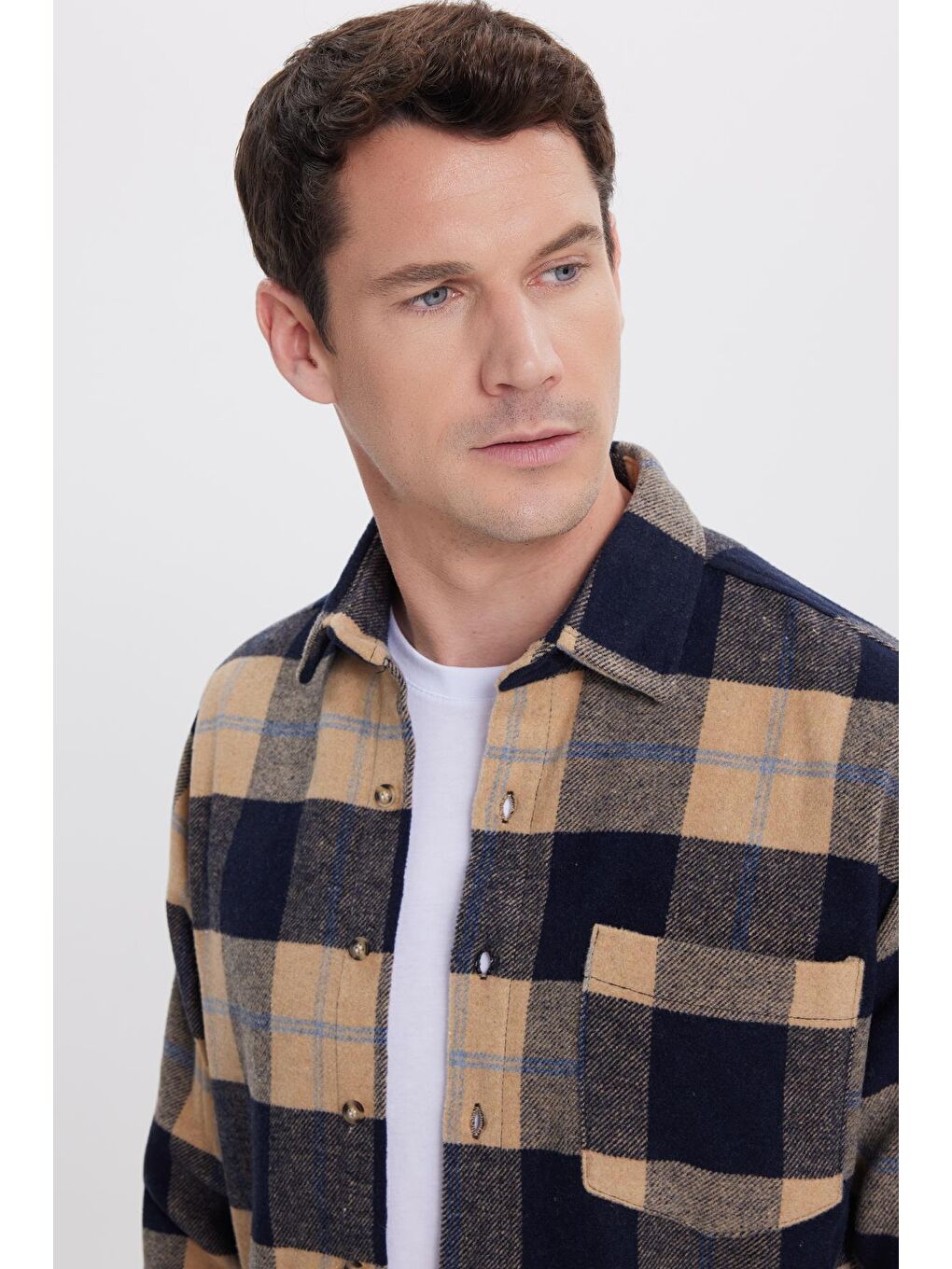 Karışık Erkek Regular Fit Rahat Kesim Kışlık Kareli Oduncu Gömlek-1