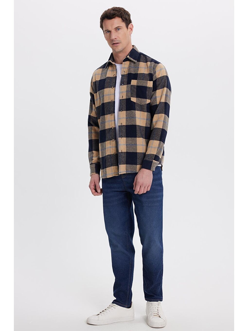 Karışık Erkek Regular Fit Rahat Kesim Kışlık Kareli Oduncu Gömlek-3