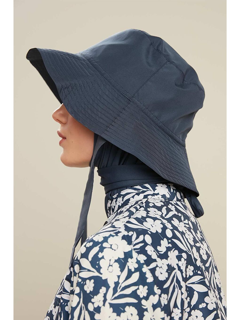 Bağlamalı Bucket Şapka Lacivert-3