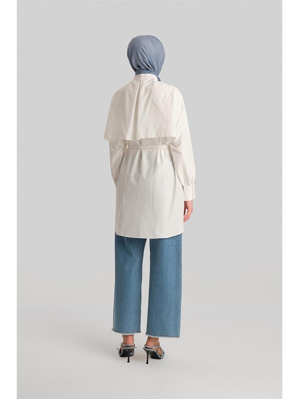 Beyaz Rüzgarlıklı Coton Gömlek Ort3442 Ekru-6