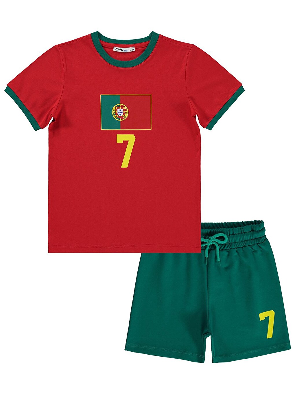 Boys Portugal Baskılı 10-13 Yaş Takım - Kırmızı-4