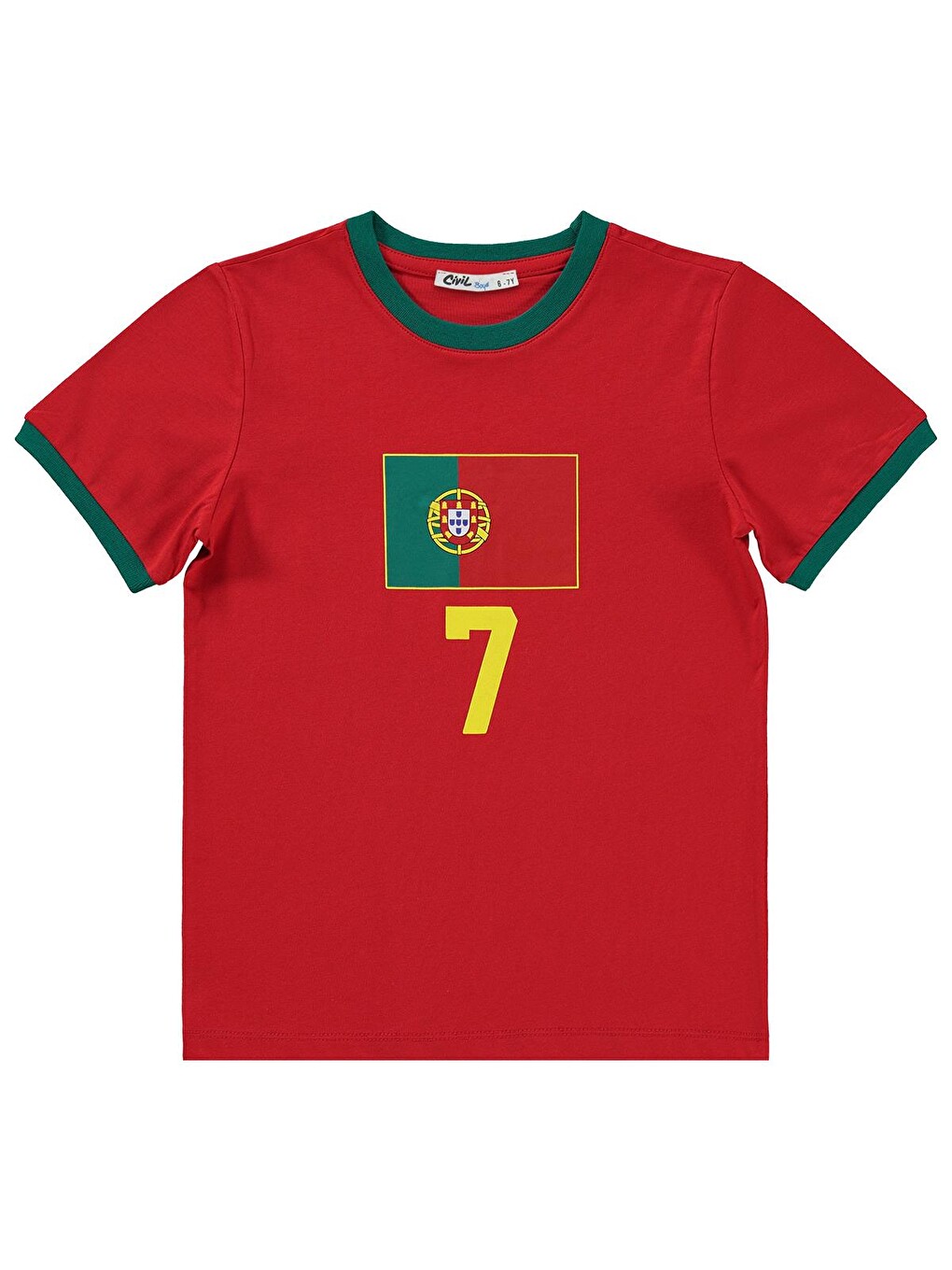 Boys Portugal Baskılı 10-13 Yaş Takım - Kırmızı-5