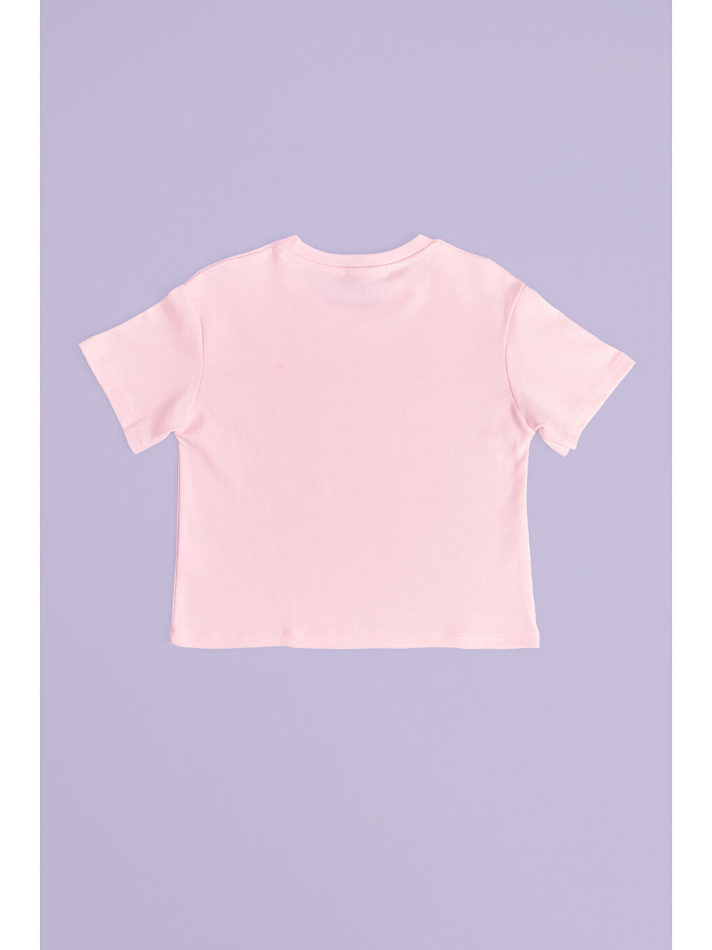 Pembe %100 Pamuk Basic Salaş Kız Çocuk Tişört-1