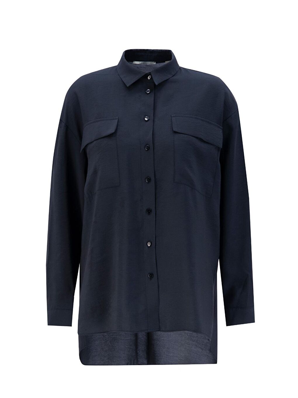 Cep Kapaklı Oversize Gömlek Ort3635 Siyah