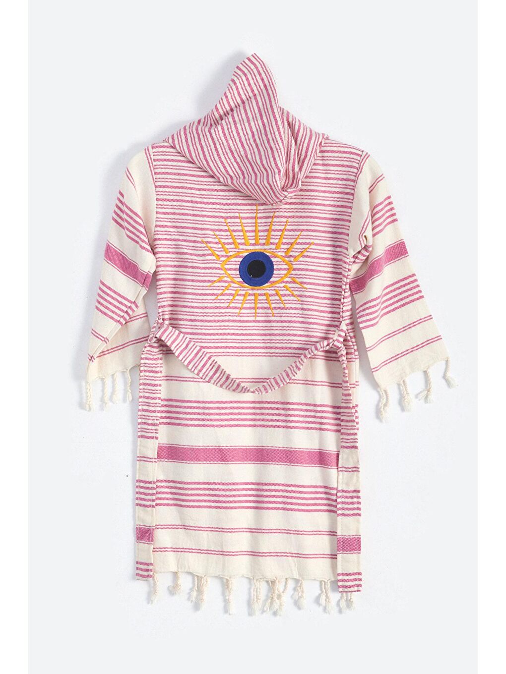 Göz Nakış Kız Çocuk Peştemal Ekru/Pembe