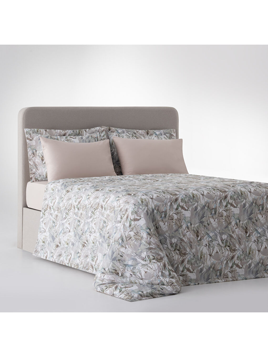 Botanica Doğa Fısıltısı Çift Kişilik %100 Ege Pamuğu Nevresim Takımı - Çarşaflı - 4 Yastıklı Yeşil-1