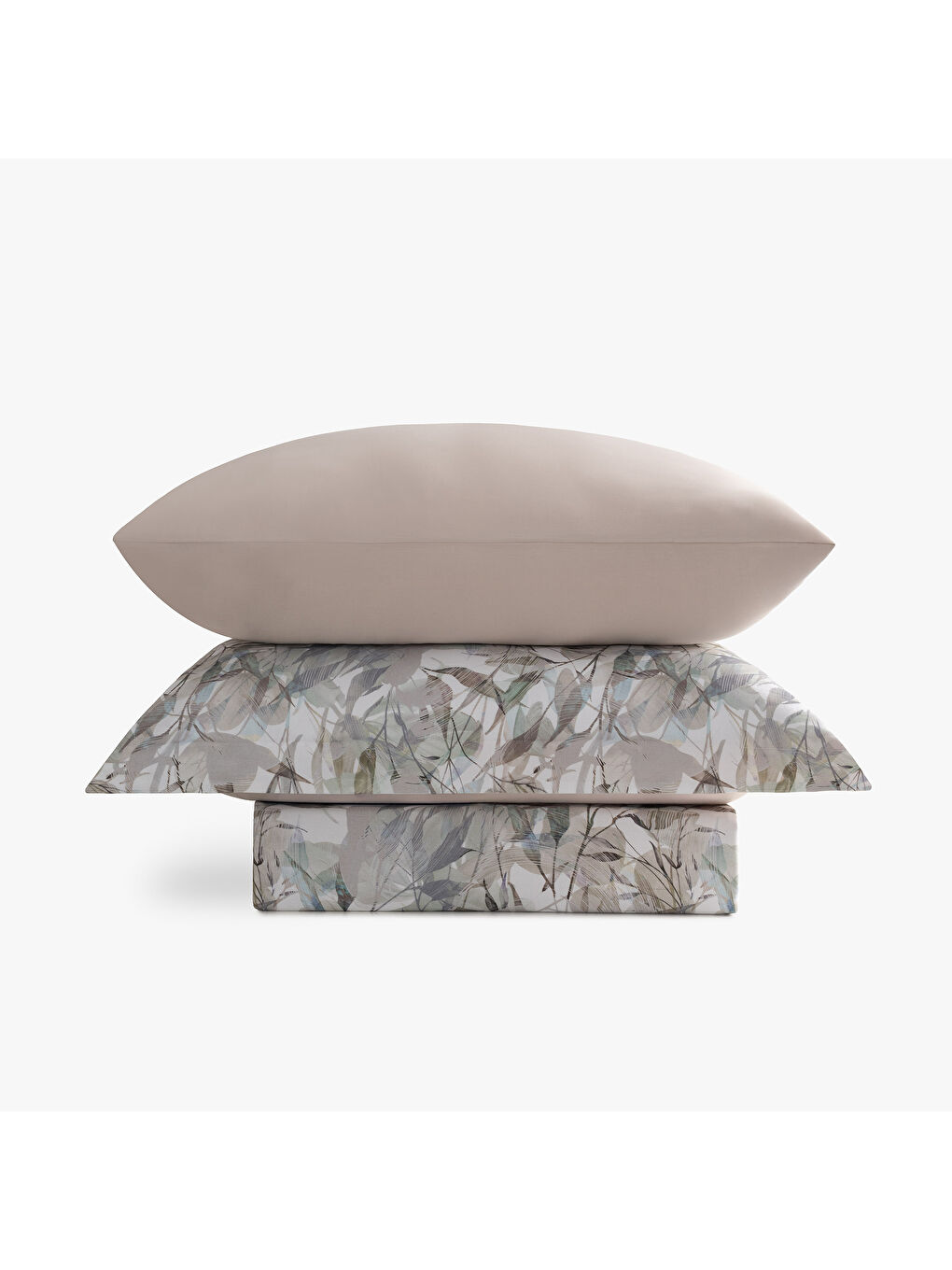 Botanica Doğa Fısıltısı Çift Kişilik %100 Ege Pamuğu Nevresim Takımı - Çarşaflı - 4 Yastıklı Yeşil-2