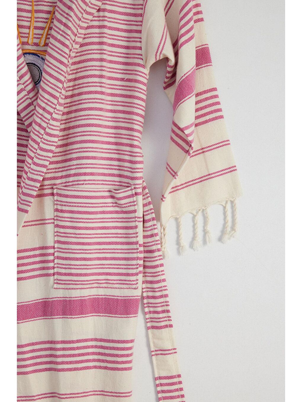 Göz Nakış Kız Çocuk Peştemal Ekru/Pembe-1