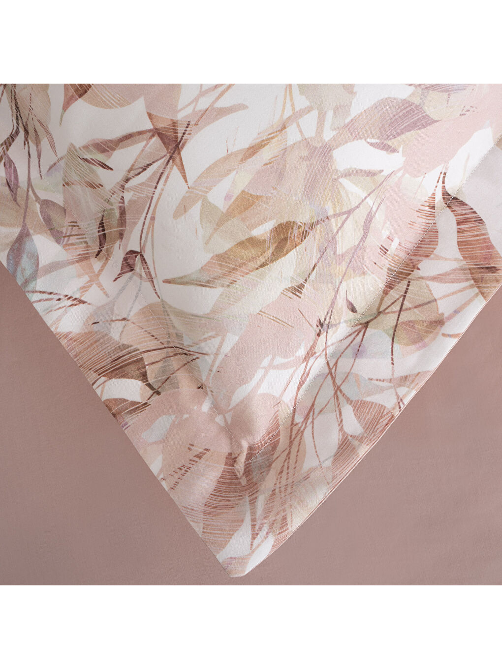 Pembe Botanica Doğa Fısıltısı Çift Kişilik %100 Ege Pamuğu Nevresim Takımı - Çarşaflı - 4 Yastıklı Somon-3