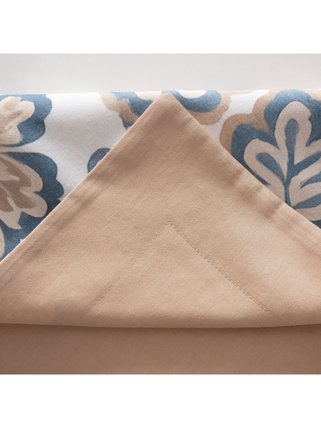 Ekru Verona Zarif Bahçe Battal Boy %100 Ege Pamuğu Nevresim Takımı - Çarşaflı - 4 Yastıklı Krem-Kahve-4