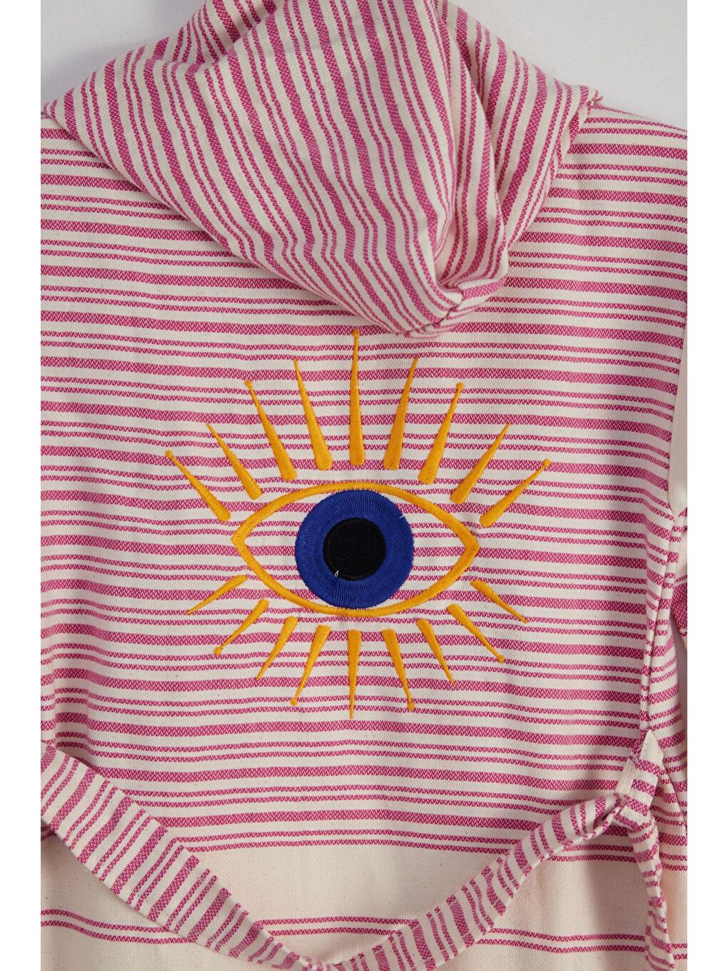 Göz Nakış Kız Çocuk Peştemal Ekru/Pembe-2