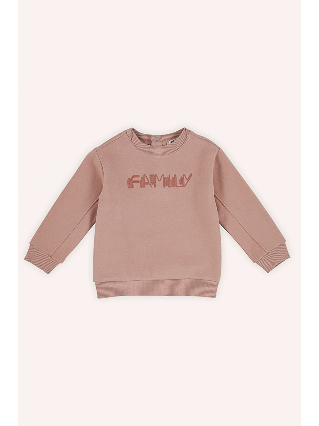 Pembe Erkek Bebek Nakışlı Gül Rengi Sweatshirt