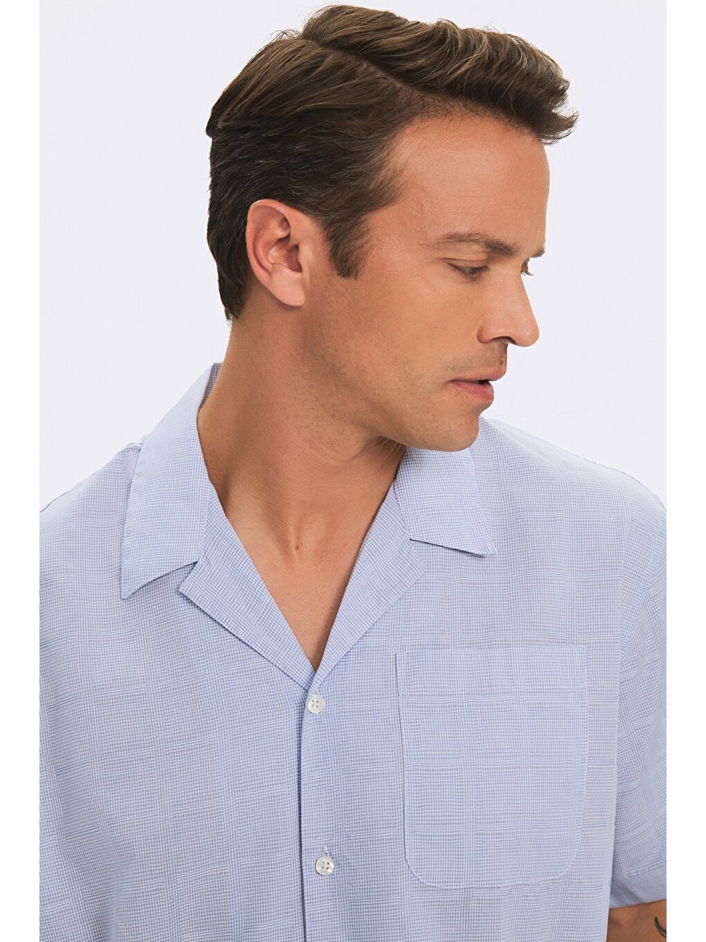 Mavi Exclusıve Erkek Oversize Kısa Kol Desenli Gömlek-3